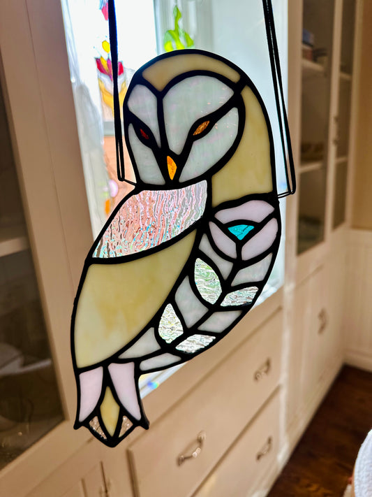 Floral Owl (Pink/White/Iridescent)