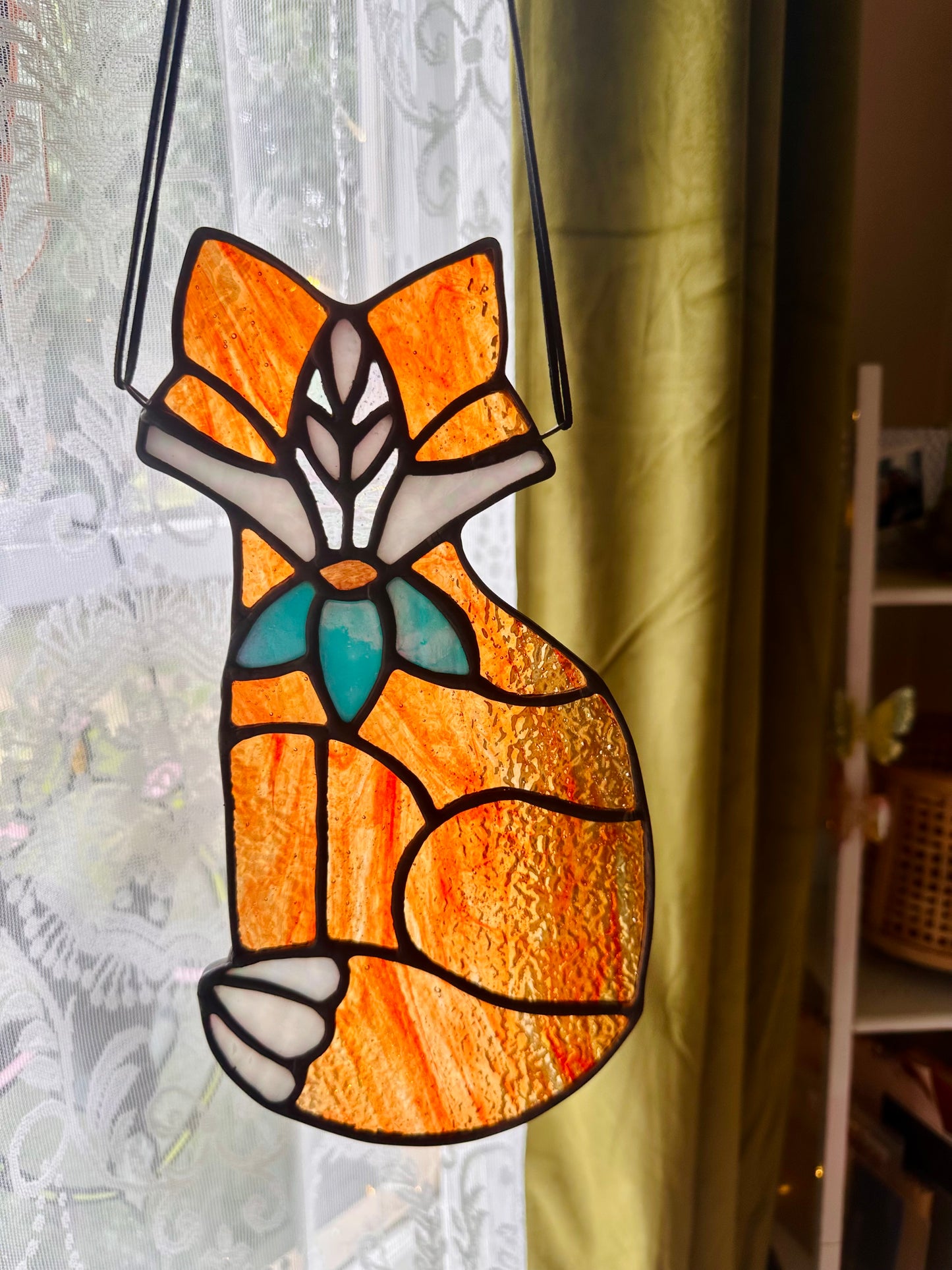 Floral Fox (Wispy Orange/Turquoise/Pink)