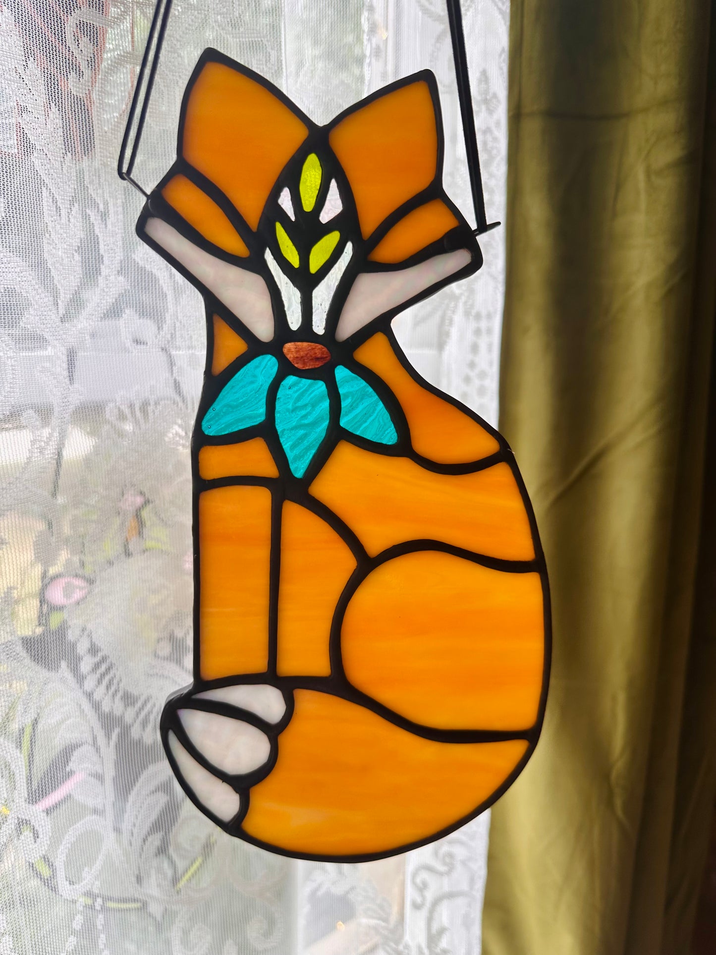 Floral Fox (Orange/Turquoise/Green)