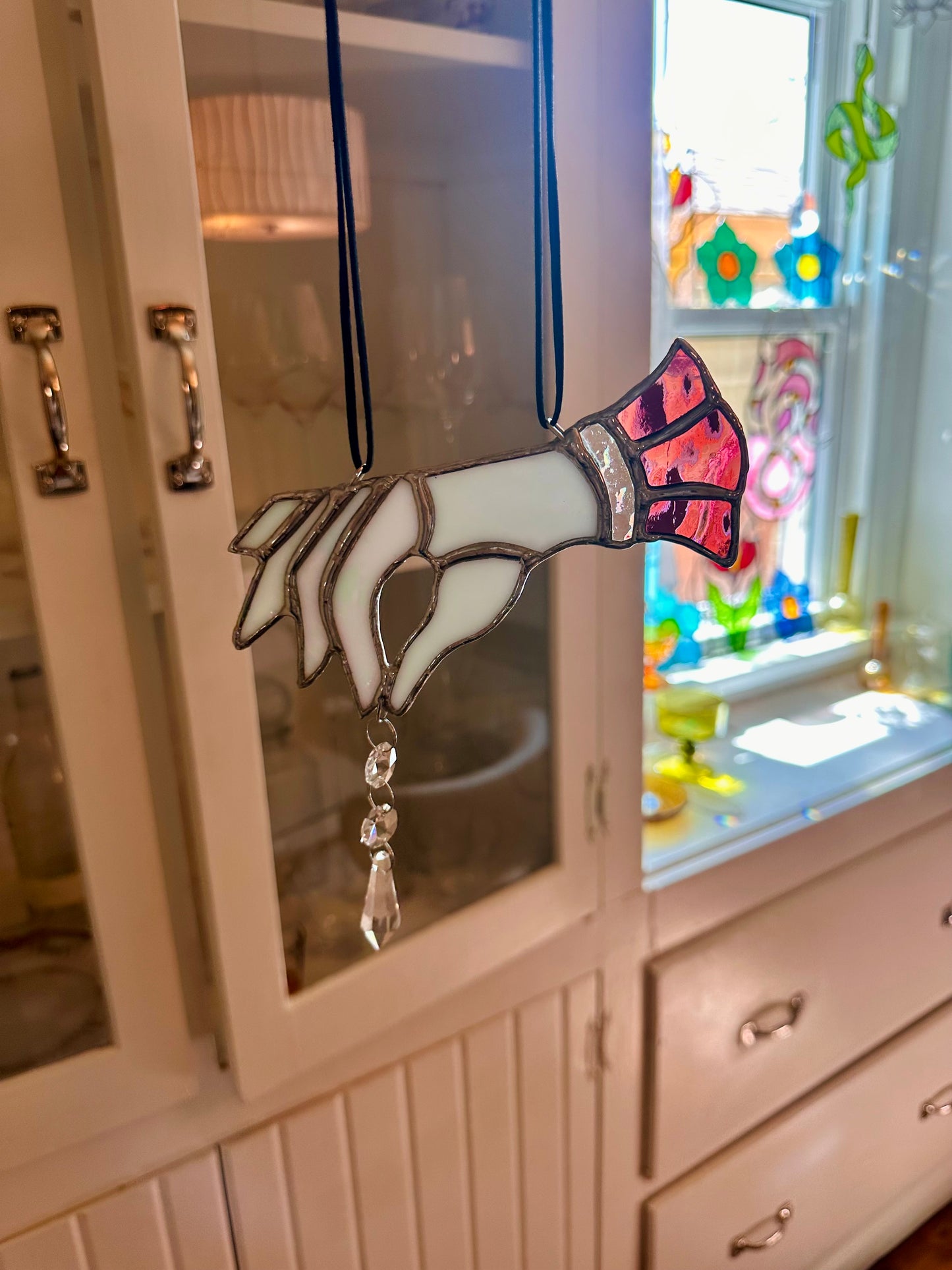 Vintage Glove Suncatcher - Burgundy