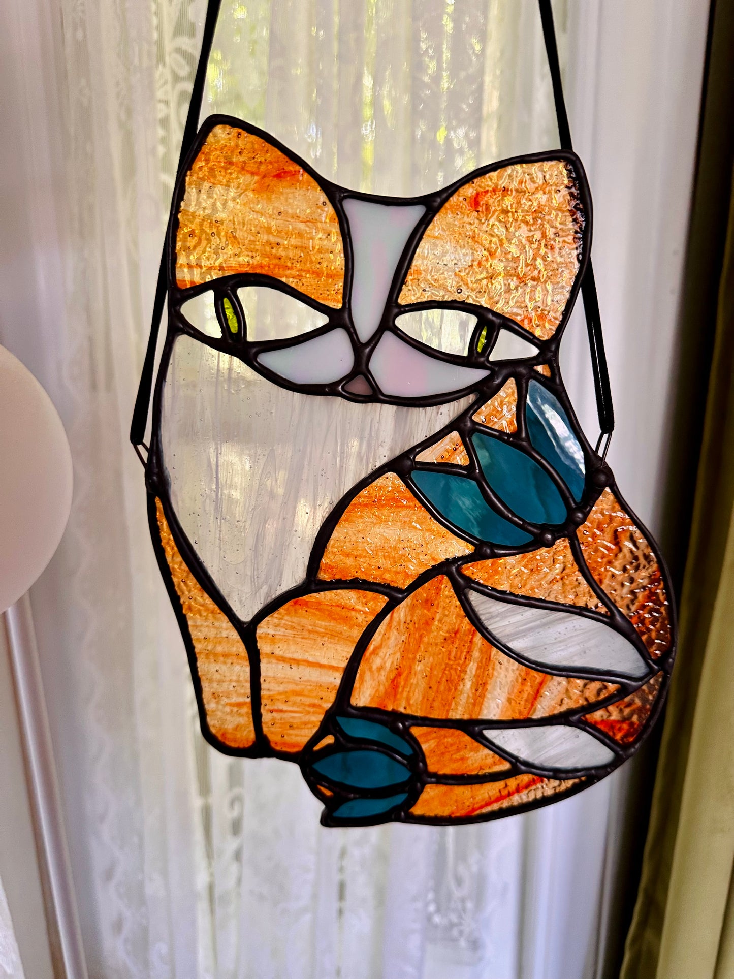 Derpy Tabby Cat (Orange/Blue/Green)