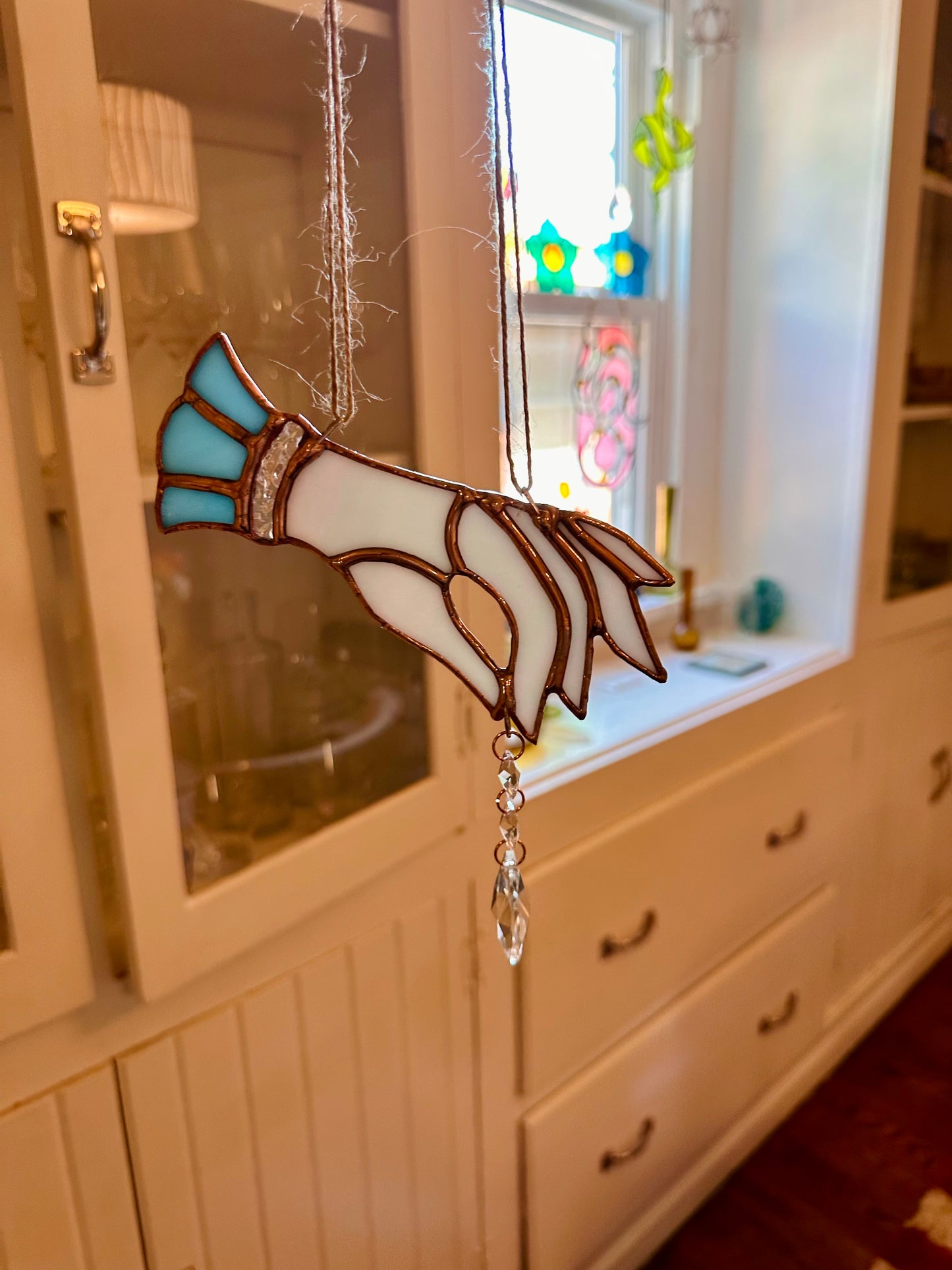 Vintage Glove Suncatcher - Blue