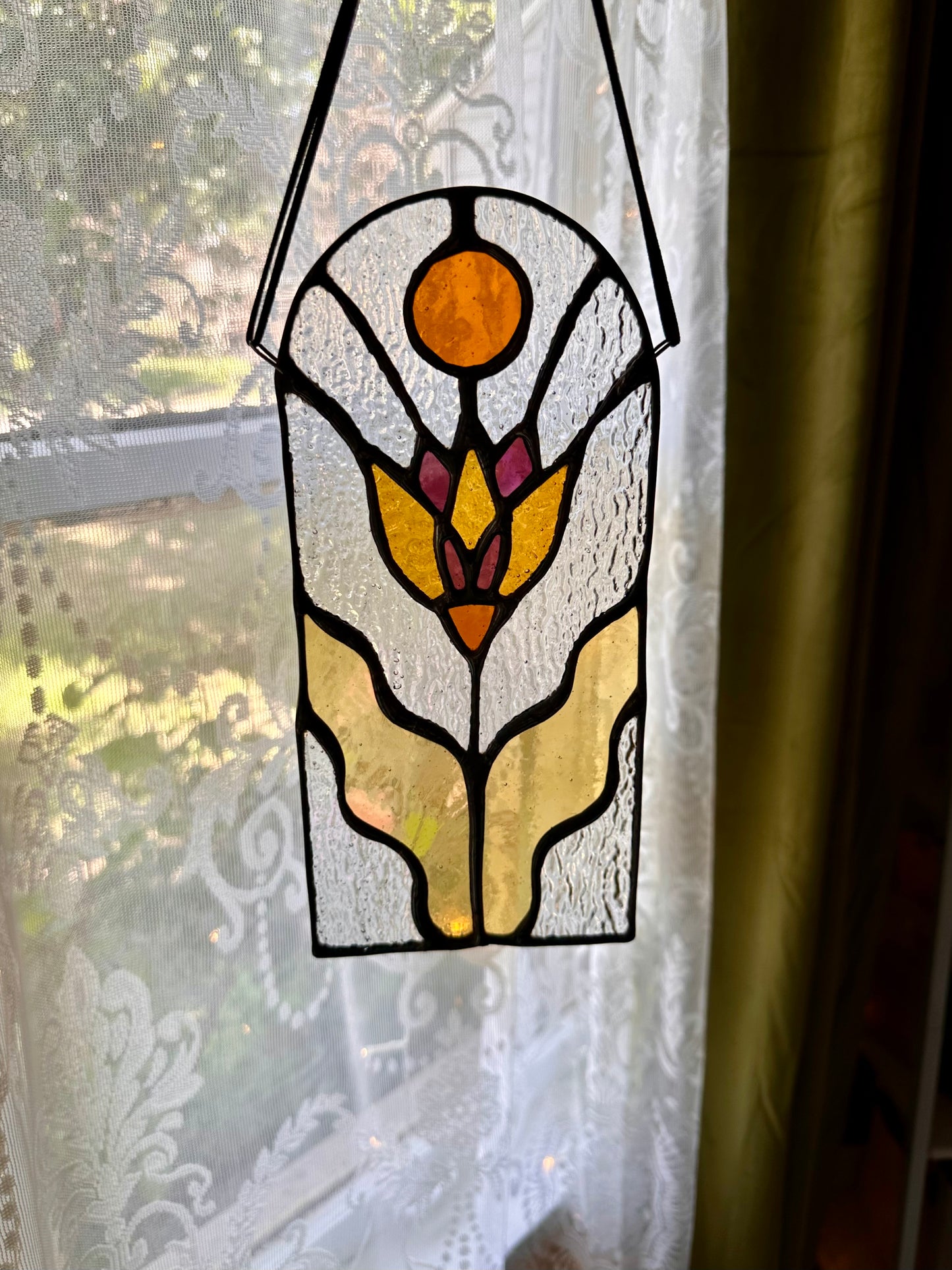 Retro Desert Flower (Spiky Dude — Amber/Purple with Yellow)