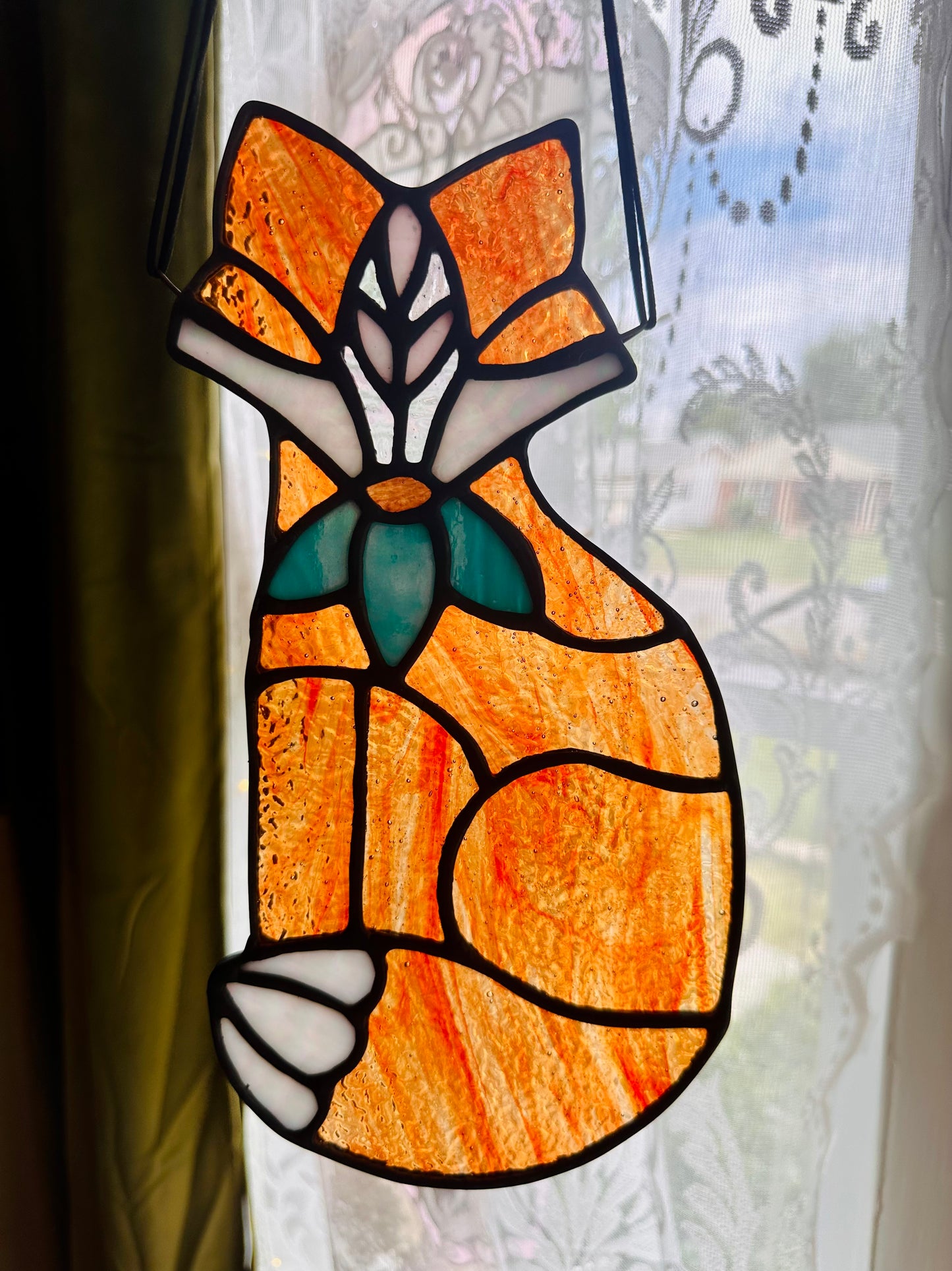 Floral Fox (Wispy Orange/Turquoise/Pink)