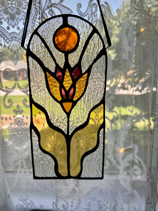 Retro Desert Flower (Spiky Dude — Amber/Purple with Yellow)