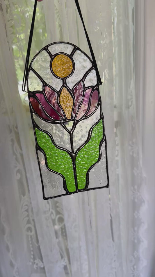 Retro Desert Flower (Purples w/ Green)