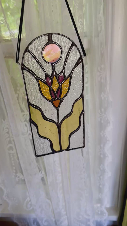 Retro Desert Flower (Spiky Dude — Amber/Purple with Yellow)